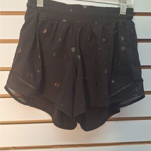 lululemon athletica Black Shorts with Gold Accents